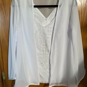 Asymmetrical White Long Sleeve Blouse